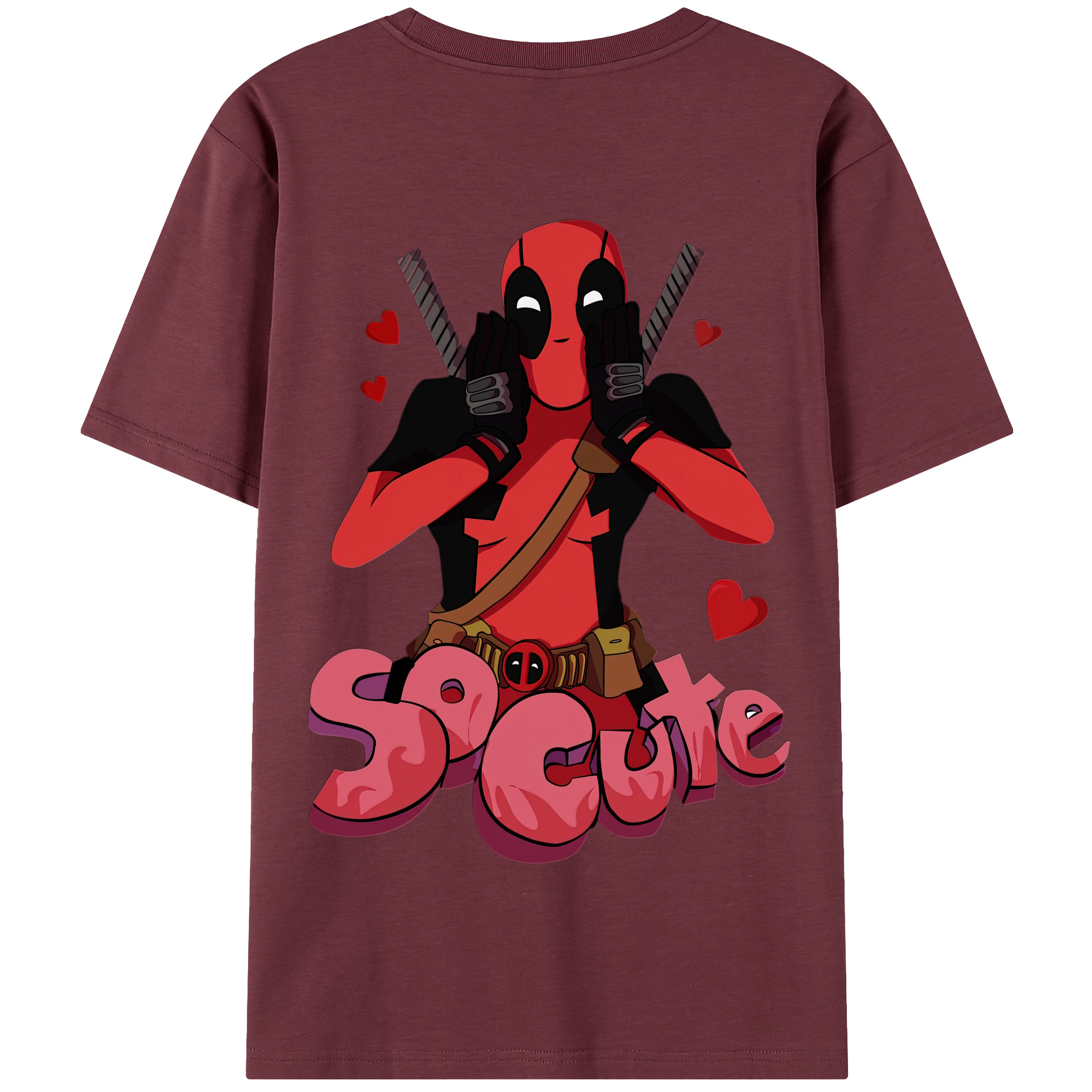 （画像用） Deadpool デッドプール 綿100％半袖Tシャツ（背面プリント）